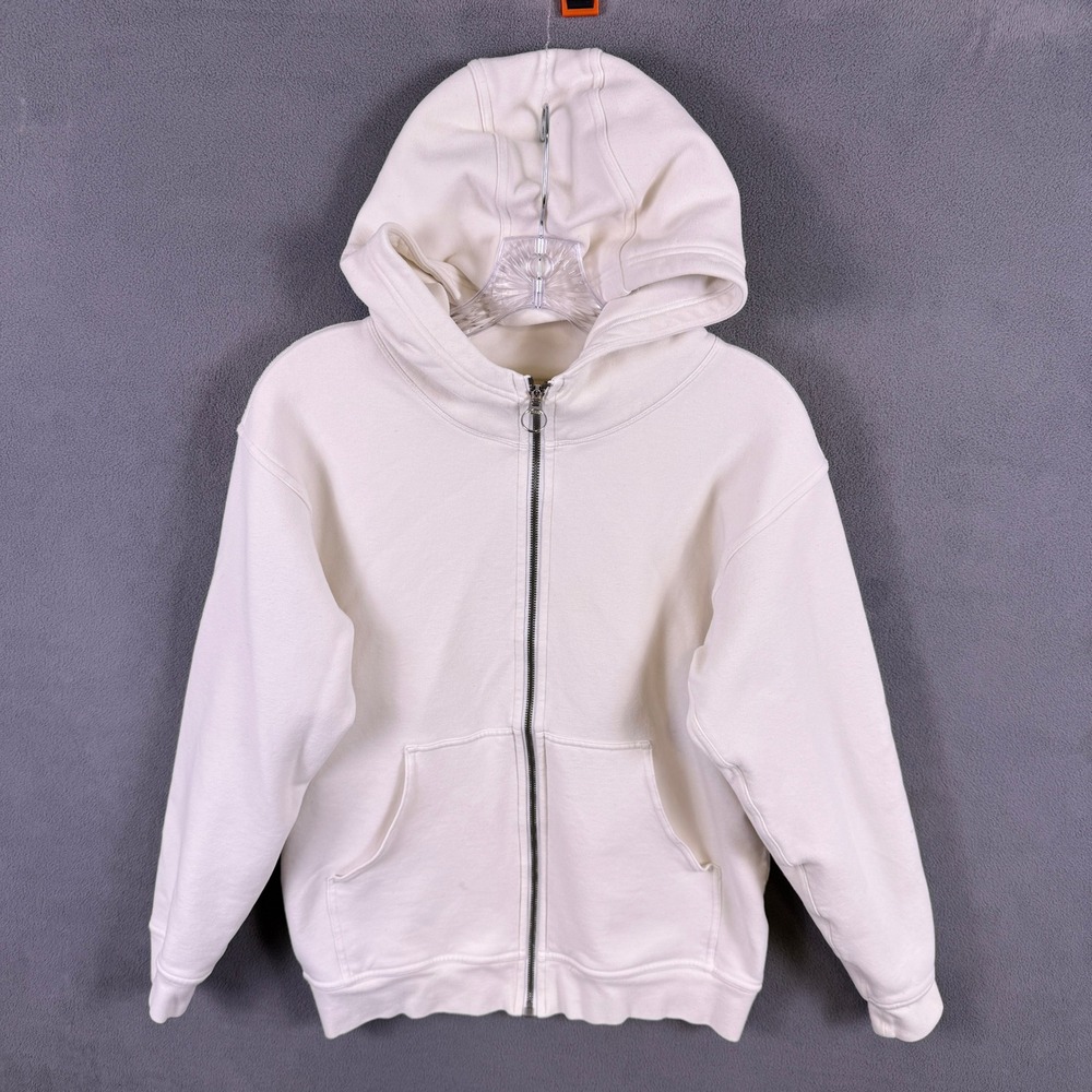 Lululemon Zip Up Hoodie Women 8 White Scuba Full Zip Activewear STAINS